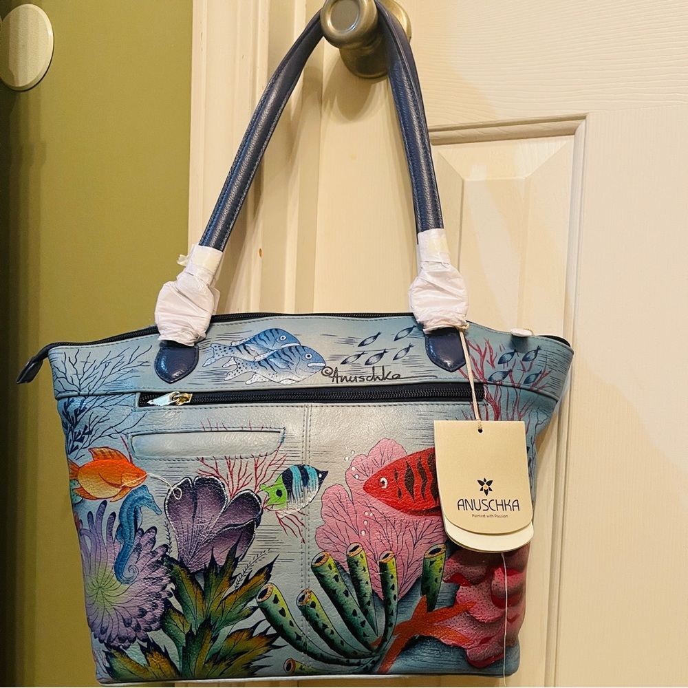 NWT!! Anna by Anuschka - TREASURES OF THE REEF TOTE BAG AND MATCHING WALLET! - Picture 10 of 16